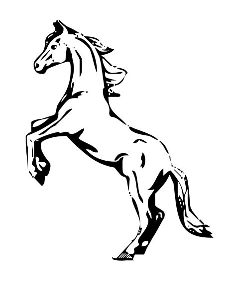 mustang horse outline drawing
